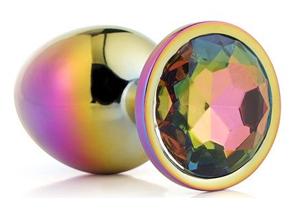 Голографическая анальная втулка с радужным кристаллом - 7,1 см. - Dream Toys - купить с доставкой в Химках
