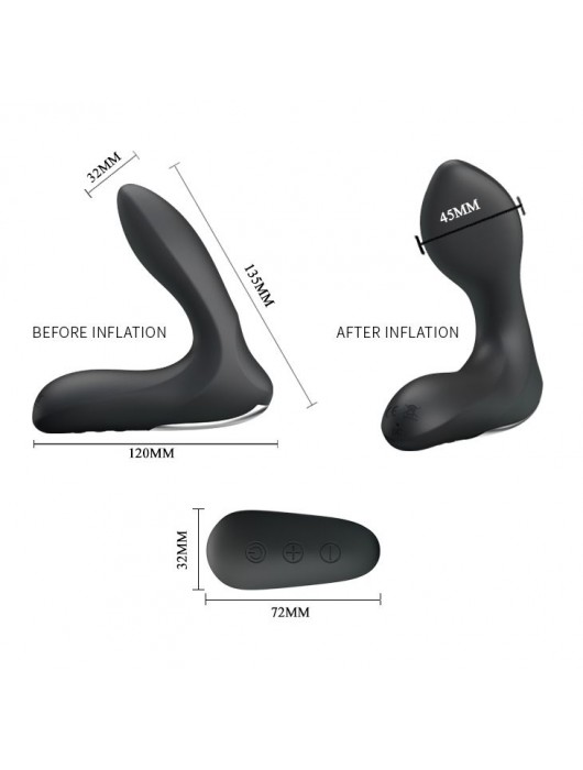 Массажер простаты Nasreddin с функцией расширения и пультом ДУ - 13,5 см. - Baile - в Химках купить с доставкой