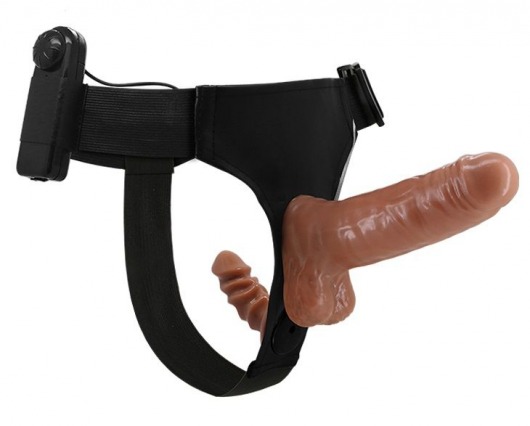 Страпон с вагинальной пробкой и вибрацией Ultra Passionate Harness - 16 см. - Baile - купить с доставкой в Химках