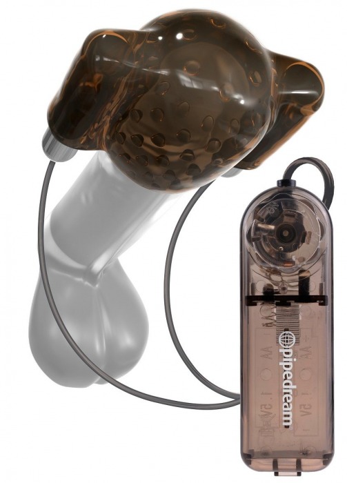 Дымчатый вибростимулятор головки пениса Dual Vibrating Head Teaser - Pipedream - в Химках купить с доставкой