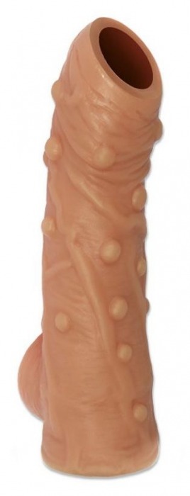 Телесная насадка с пупырышками и открытой головкой Nude Sleeve L - 14 см. - KOKOS - в Химках купить с доставкой