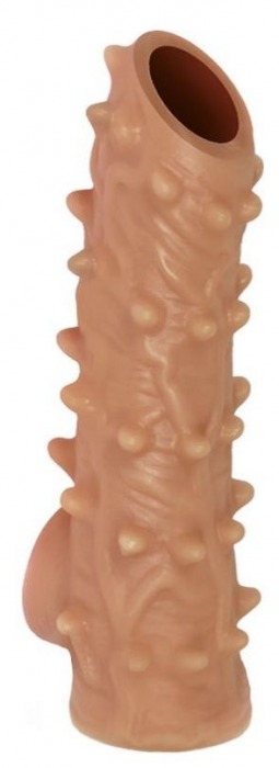 Телесная насадка с шипами и открытой головкой Nude Sleeve L - 14 см. - KOKOS - в Химках купить с доставкой