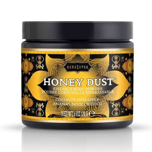 Пудра для тела Honey Dust Body Powder с ароматом кокоса и ананаса - 170 гр. - Kama Sutra - купить с доставкой в Химках