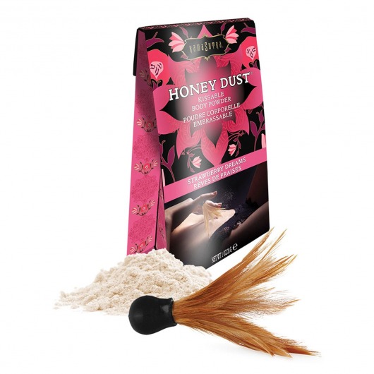 Пудра для тела Honey Dust Body Powder с ароматом клубники - 28 гр. - Kama Sutra - купить с доставкой в Химках