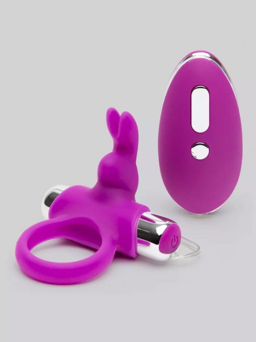 Лиловое виброкольцо с пультом ДУ Remote Control Cock Ring - Happy Rabbit - в Химках купить с доставкой