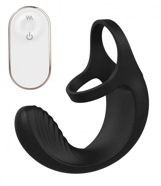 Черный анальный стимулятор с эрекционными кольцами Remote Couple Teaser - Dream Toys - в Химках купить с доставкой