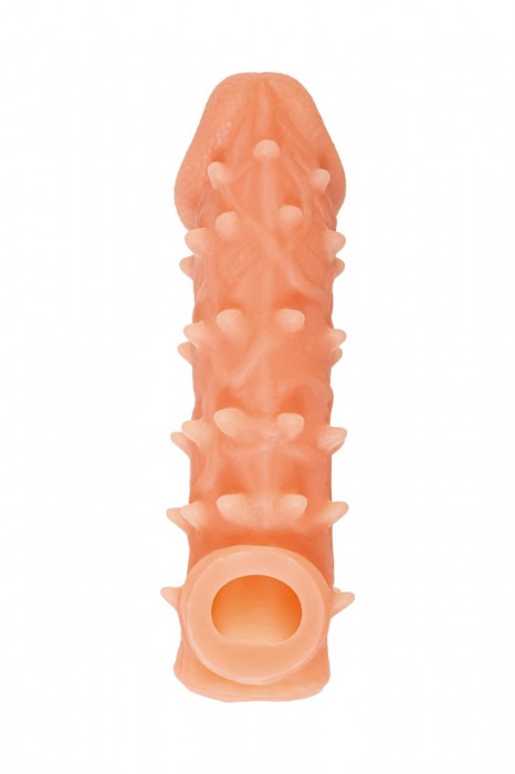 Телесная закрытая насадка с пупырышками Cock Sleeve Size M - 15,6 см. - KOKOS - в Химках купить с доставкой