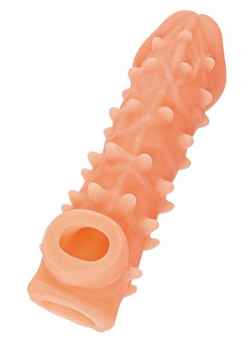Телесная закрытая насадка с пупырышками Cock Sleeve Size L - 17,6 см. - KOKOS - в Химках купить с доставкой