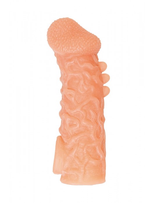 Телесная закрытая насадка с шершавой головкой Cock Sleeve Size S - 13,8 см. - KOKOS - в Химках купить с доставкой