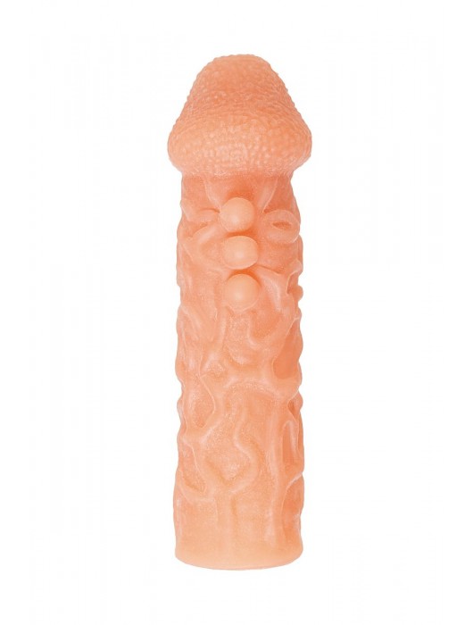 Телесная закрытая насадка с шершавой головкой Cock Sleeve Size S - 13,8 см. - KOKOS - в Химках купить с доставкой