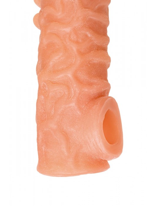 Телесная закрытая насадка с шершавой головкой Cock Sleeve Size S - 13,8 см. - KOKOS - в Химках купить с доставкой