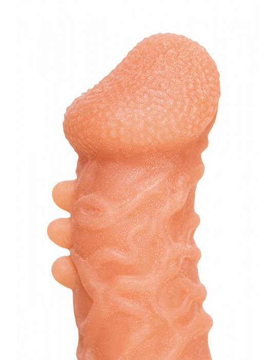 Телесная закрытая насадка с шершавой головкой Cock Sleeve Size S - 13,8 см. - KOKOS - в Химках купить с доставкой