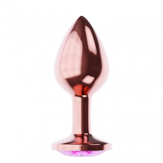 Пробка цвета розового золота с лиловым кристаллом Diamond Quartz Shine L - 8,3 см. - Lola Games - купить с доставкой в Химках