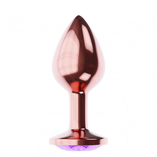 Пробка цвета розового золота с фиолетовым кристаллом Diamond Amethyst Shine L - 8,3 см. - Lola Games - купить с доставкой в Химках