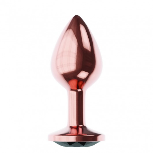 Пробка цвета розового золота с черным кристаллом Diamond Jet Shine L - 8,3 см. - Lola Games - купить с доставкой в Химках