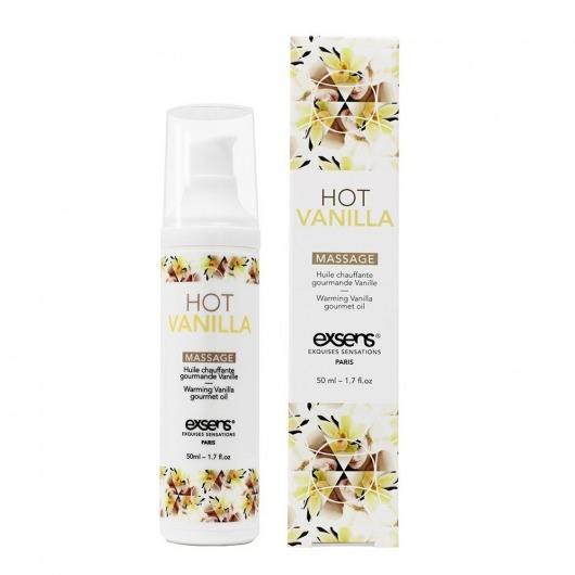 Разогревающее массажное масло с ароматом ванили Gourmet Hot Vanilla - 50 мл. - Exsens - купить с доставкой в Химках