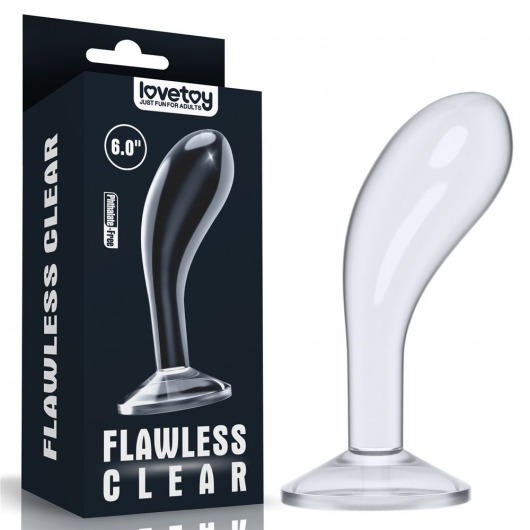 Прозрачный стимулятор простаты Flawless Clear Prostate Plug - 15 см. - Lovetoy - в Химках купить с доставкой