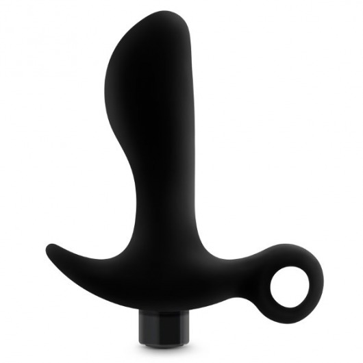 Черный анальный вибратор Silicone Vibrating Prostate Massager 01 - 10,8 см. - Blush Novelties - в Химках купить с доставкой
