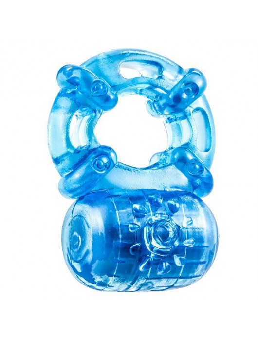 Голубое эрекционное виброкольцо Reusable 5 Function Cock Ring - Blush Novelties - в Химках купить с доставкой