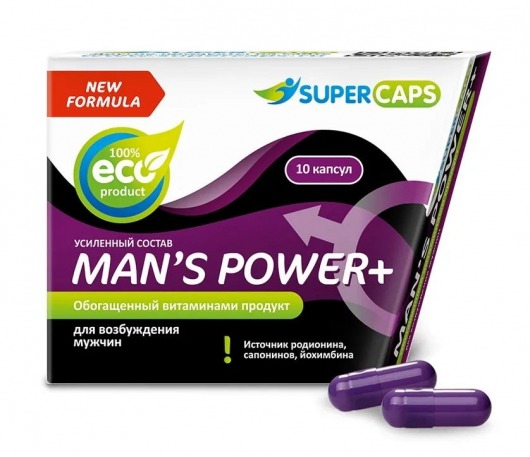 Возбуждающее средство для мужчин Mans Power plus - 10 капсул (0,35 гр.) +1 в подарок - SuperCaps - купить с доставкой в Химках