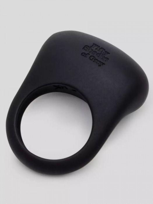 Черное эрекционное виброкольцо Sensation Rechargeable Vibrating Love Ring - Fifty Shades of Grey - в Химках купить с доставкой