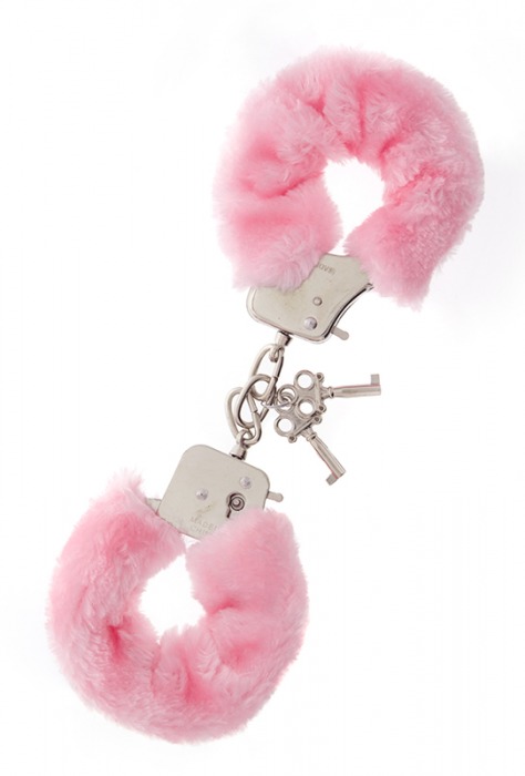 Металлические наручники с розовой меховой опушкой METAL HANDCUFF WITH PLUSH PINK - Dream Toys - купить с доставкой в Химках