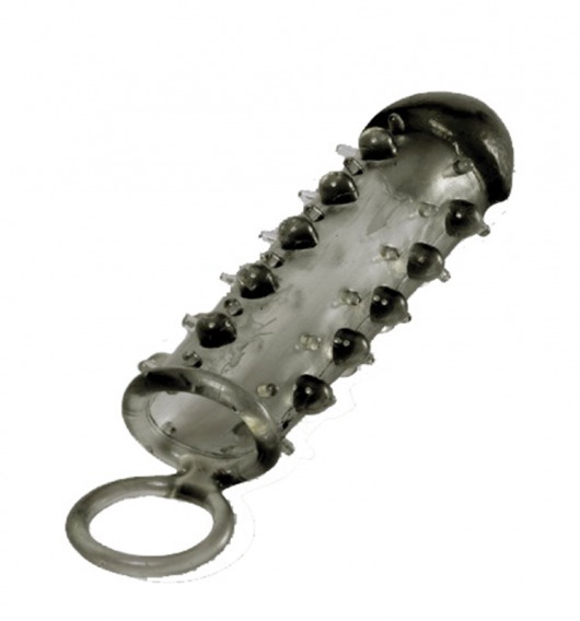 Дымчатая стимулирующая насадка с закрытой головкой SAMURAI PENIS SLEEVE BLACK - 14,5 см. - NMC - в Химках купить с доставкой