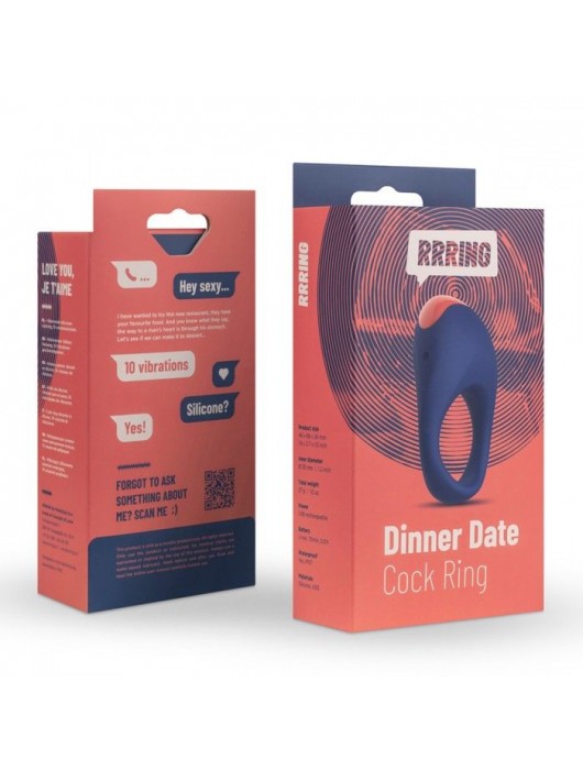 Синее эрекционное кольцо RRRING Dinner Date Cock Ring - FeelzToys - в Химках купить с доставкой