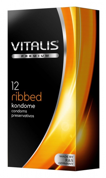 Ребристые презервативы VITALIS PREMIUM ribbed - 12 шт. - Vitalis - купить с доставкой в Химках