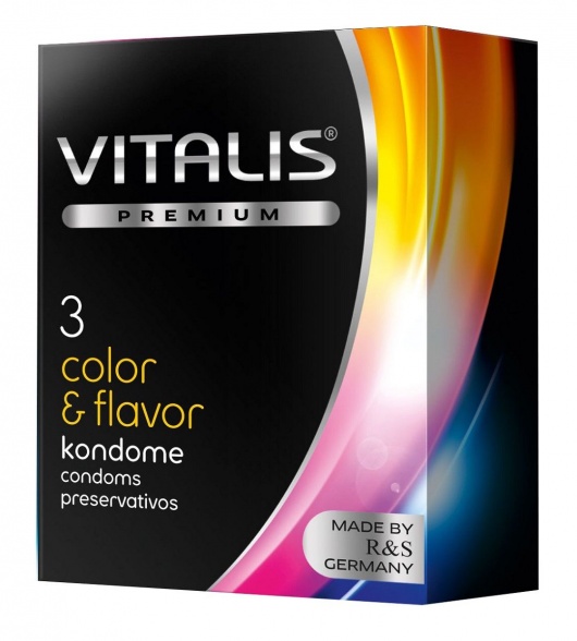 Цветные ароматизированные презервативы VITALIS PREMIUM color   flavor - 3 шт. - Vitalis - купить с доставкой в Химках