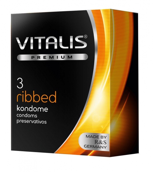 Ребристые презервативы VITALIS PREMIUM ribbed - 3 шт. - Vitalis - купить с доставкой в Химках
