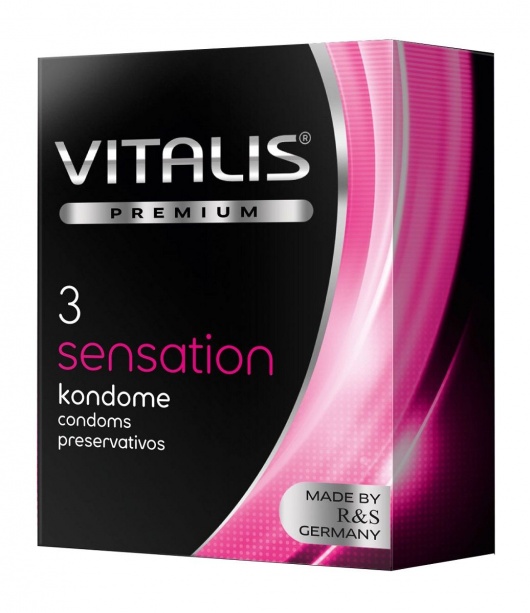 Презервативы с пупырышками и кольцами VITALIS PREMIUM sensation - 3 шт. - Vitalis - купить с доставкой в Химках