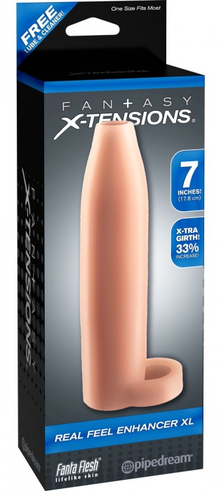 Телесная насадка Real Feel Enhancer XL - 17 см. - Pipedream - в Химках купить с доставкой