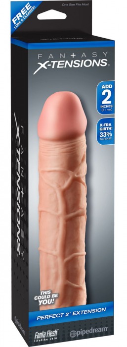 Телесная насадка Fantasy X-tensions Perfect 2  Extension - 20,3 см. - Pipedream - в Химках купить с доставкой