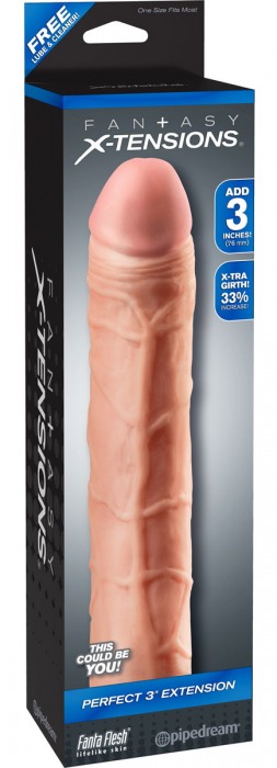 Телесная удлиняющая насадка Perfect 3 Extension - 22 см. - Pipedream - в Химках купить с доставкой
