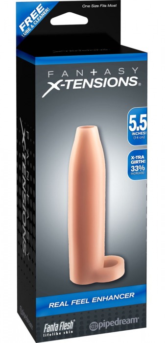 Насадка-расширитель с кольцом для подхвата мошонки Real Feel Enhancer - 14 см. - Pipedream - в Химках купить с доставкой