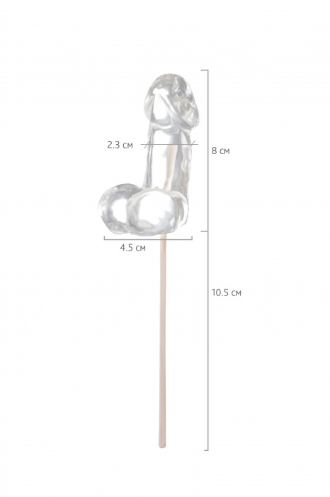 Прозрачный леденец в форме фаллоса со вкусом пина колады - Sosuчki - купить с доставкой в Химках
