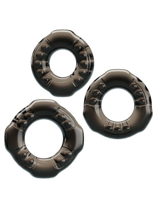 Набор из 3 эластичных дымчатых эрекционных колец - Baile - в Химках купить с доставкой