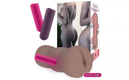 Коричневый вибромастурбатор-анус TONGGGO-Black Angel Auto - KOKOS - в Химках купить с доставкой