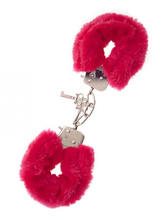 Металлические наручники с красной меховой опушкой METAL HANDCUFF WITH PLUSH RED - Dream Toys - купить с доставкой в Химках