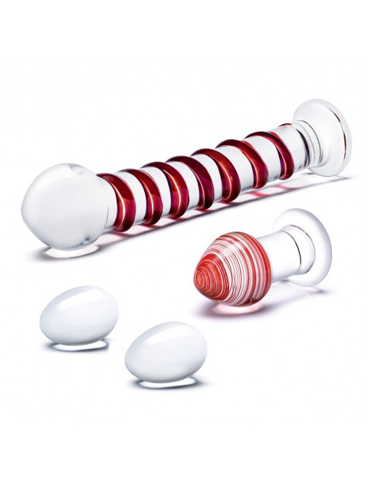 Набор из 4 стеклянных предметов Mr. Swirly Set - Glas