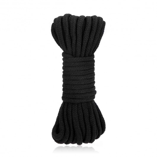 Черная хлопковая веревка для связывания Bondage Rope - 10 м. - Lux Fetish - купить с доставкой в Химках