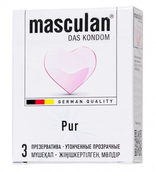 Супертонкие презервативы Masculan Pur - 3 шт. - Masculan - купить с доставкой в Химках