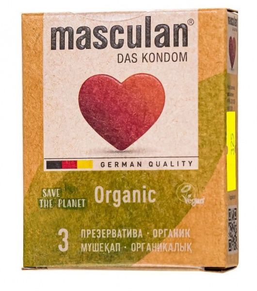 Экологически чистые презервативы Masculan Organic - 3 шт. - Masculan - купить с доставкой в Химках