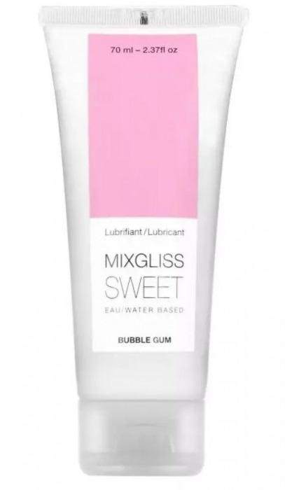 Смазка на водной основе Mixgliss Sweet с ароматом бабл-гам - 70 мл. - Mixgliss - купить с доставкой в Химках