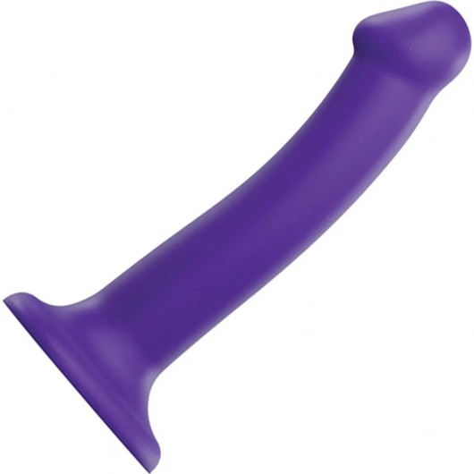 Фиолетовый фаллоимитатор-насадка Strap-On-Me Dildo Dual Density size M - 18 см. - Strap-on-me - купить с доставкой в Химках