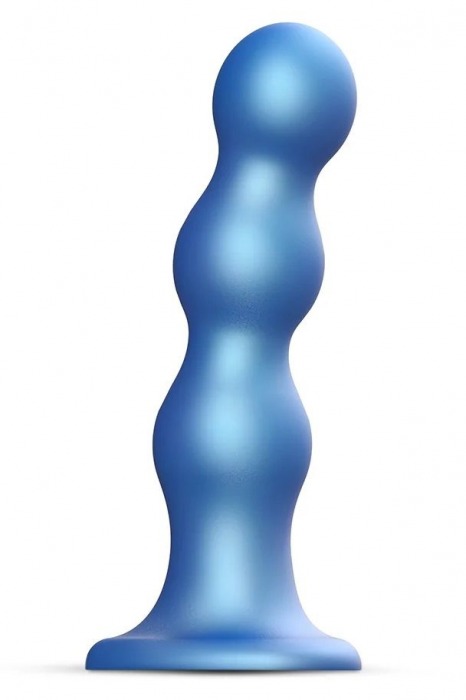 Голубая насадка Strap-On-Me Dildo Plug Balls size S - Strap-on-me - купить с доставкой в Химках