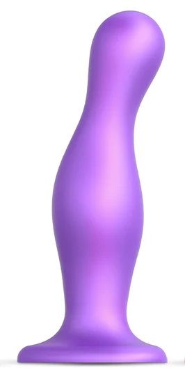 Фиолетовая насадка Strap-On-Me Dildo Plug Curvy size L - Strap-on-me - купить с доставкой в Химках