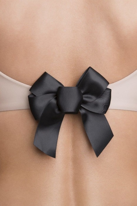 Черный бант на 3 крючка для сокрытия застёжки бюстгальтера - Julimex купить с доставкой
