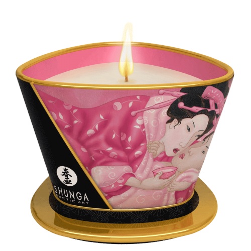 Массажная свеча Rose Petals с ароматом розы - 170 мл. - Shunga - купить с доставкой в Химках